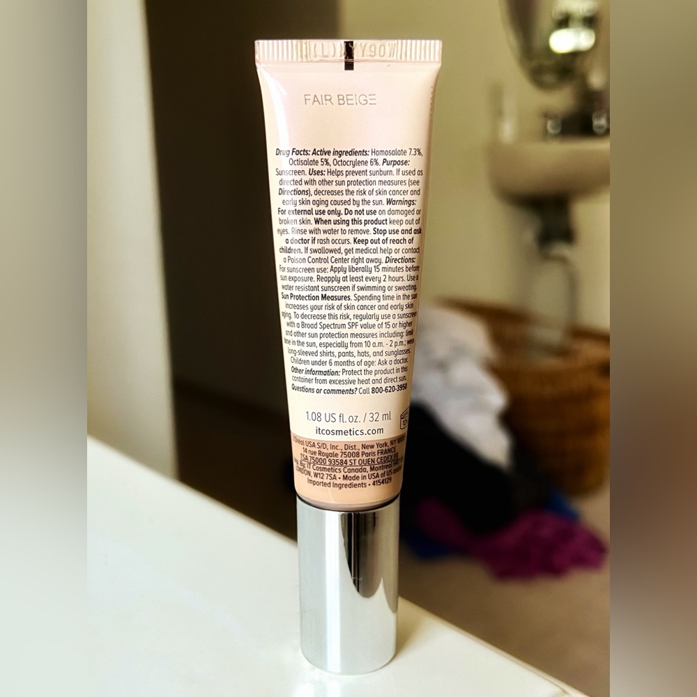 IT Cosmetics CC+ Nude Glow Medium Coverage Skin Tint SPF 40 | “Fair Beige” 03 - Picture 2 of 7